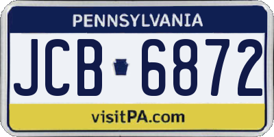 PA license plate JCB6872