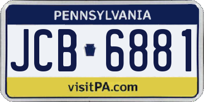 PA license plate JCB6881
