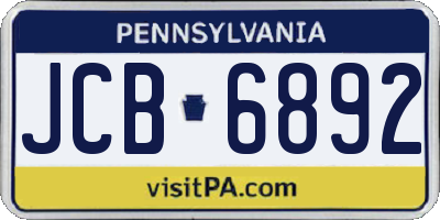 PA license plate JCB6892