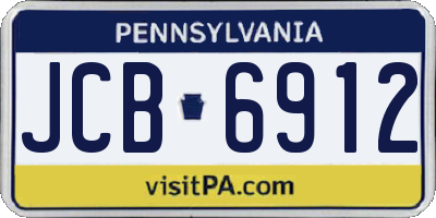 PA license plate JCB6912