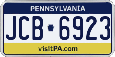 PA license plate JCB6923