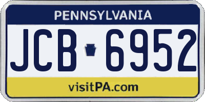 PA license plate JCB6952