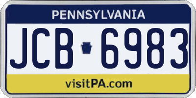 PA license plate JCB6983