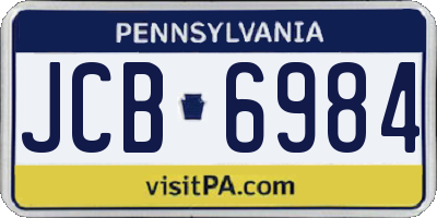 PA license plate JCB6984