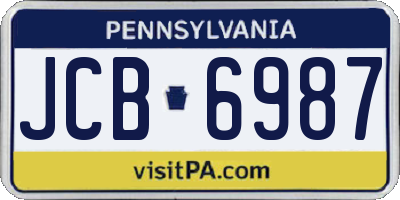 PA license plate JCB6987