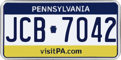 PA license plate JCB7042