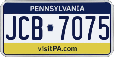 PA license plate JCB7075