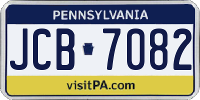 PA license plate JCB7082