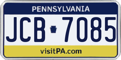 PA license plate JCB7085