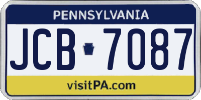 PA license plate JCB7087
