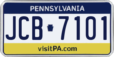 PA license plate JCB7101