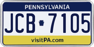 PA license plate JCB7105