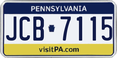 PA license plate JCB7115