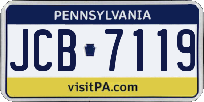 PA license plate JCB7119