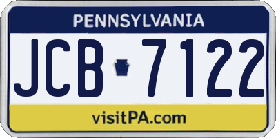 PA license plate JCB7122
