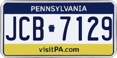 PA license plate JCB7129