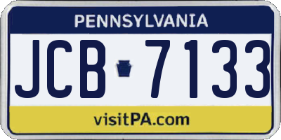 PA license plate JCB7133