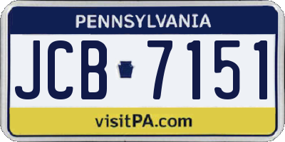 PA license plate JCB7151