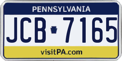 PA license plate JCB7165