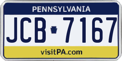 PA license plate JCB7167
