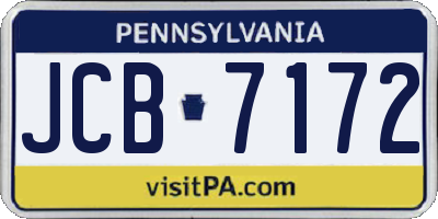 PA license plate JCB7172