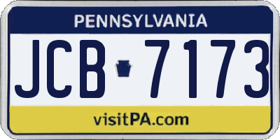 PA license plate JCB7173
