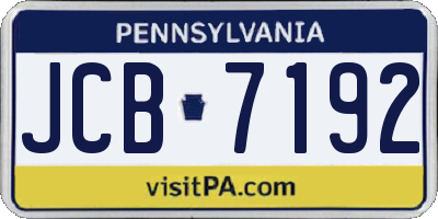 PA license plate JCB7192