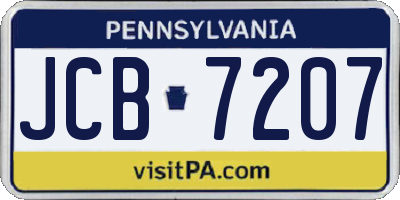 PA license plate JCB7207