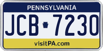 PA license plate JCB7230