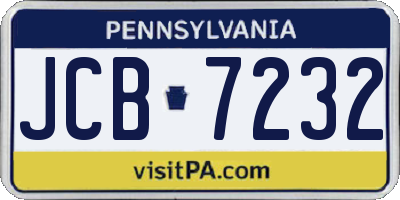 PA license plate JCB7232