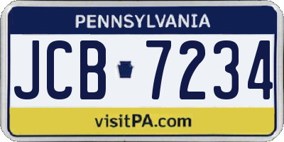 PA license plate JCB7234