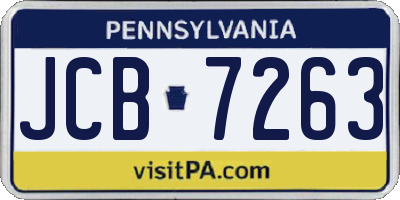 PA license plate JCB7263