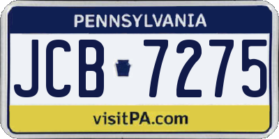 PA license plate JCB7275