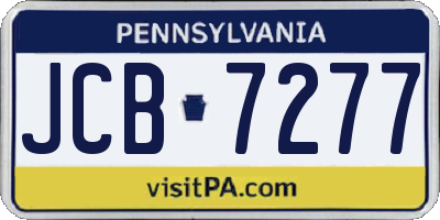 PA license plate JCB7277