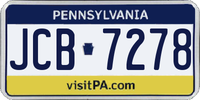 PA license plate JCB7278