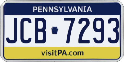 PA license plate JCB7293