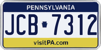 PA license plate JCB7312