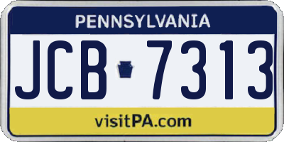 PA license plate JCB7313
