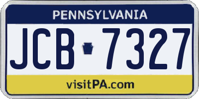 PA license plate JCB7327