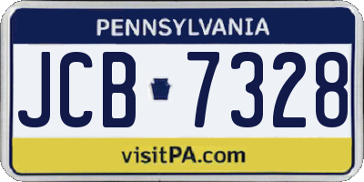 PA license plate JCB7328