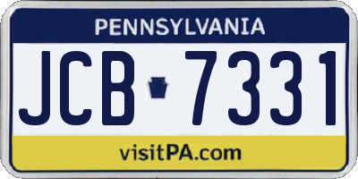 PA license plate JCB7331