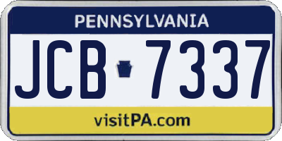PA license plate JCB7337