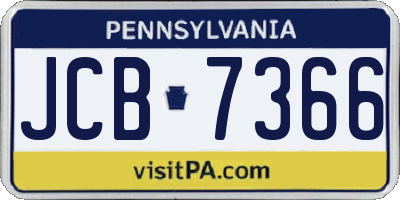 PA license plate JCB7366