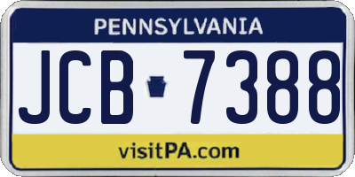 PA license plate JCB7388
