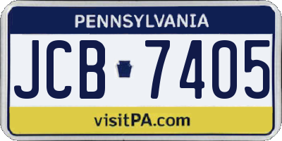 PA license plate JCB7405