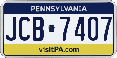PA license plate JCB7407
