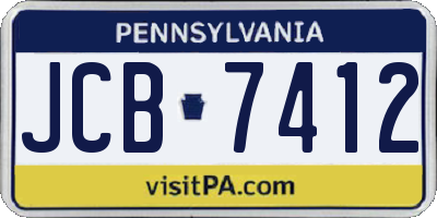 PA license plate JCB7412