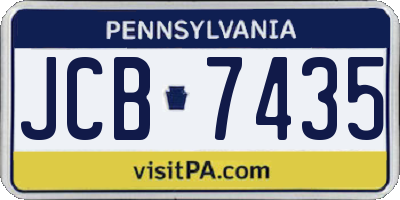 PA license plate JCB7435