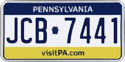 PA license plate JCB7441