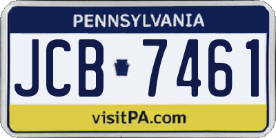 PA license plate JCB7461